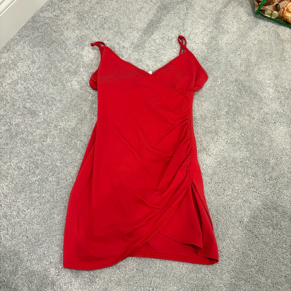 by the way. Vibrant Red Mini Dress